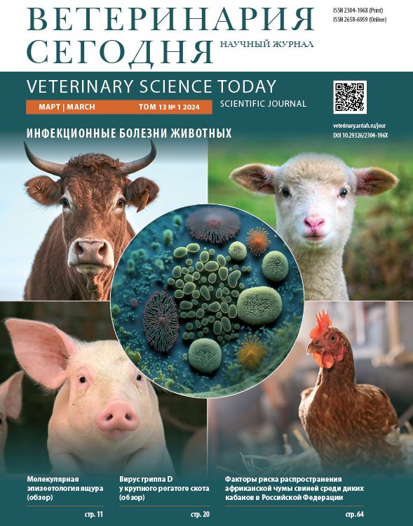 Ветеринария сегодня №1 2024 научный журнал