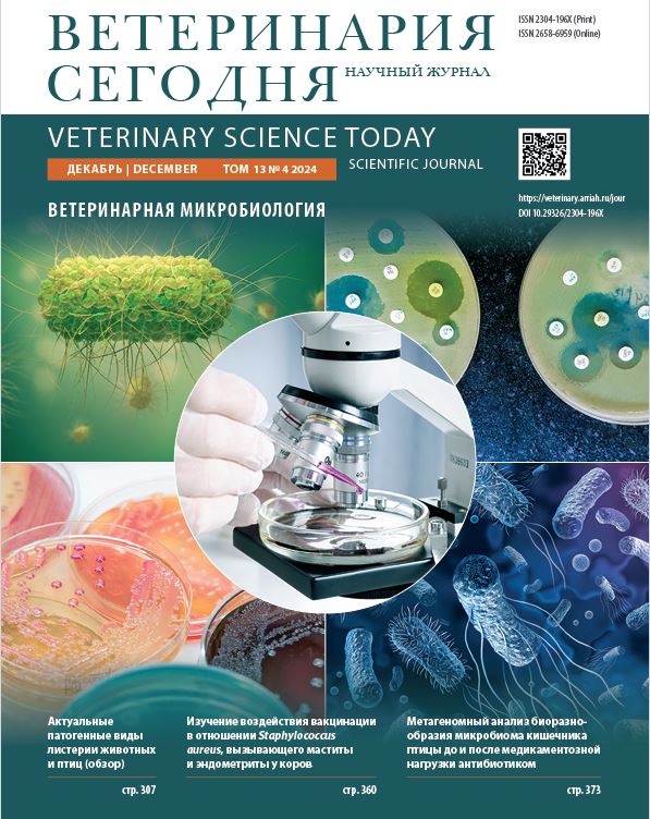Ветеринария сегодня №4 2024 научный журнал