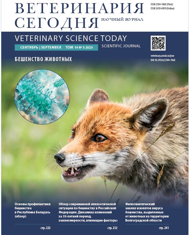 Ветеринария сегодня №3 2025 научный журнал