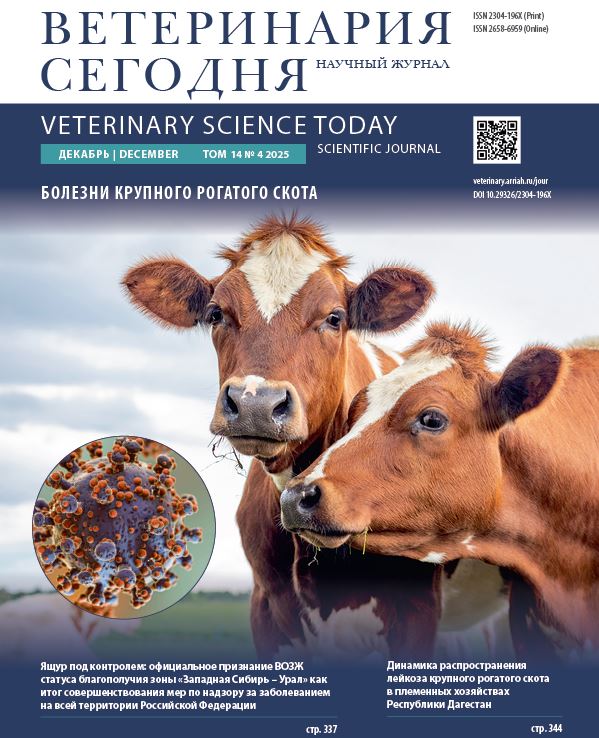 Ветеринария сегодня №4 2025 научный журнал