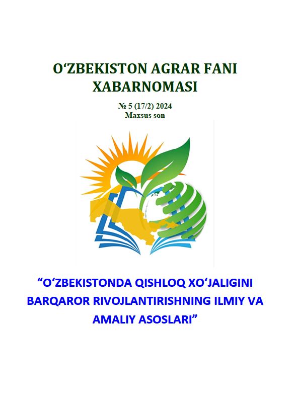 O‘ZBEKISTON AGRAR FANI XABARNOMASI № 5 (17/2) 2024 Maxsus son