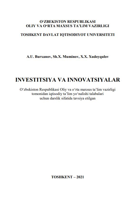 INVESTITSIYA VA INNOVATSIYALAR