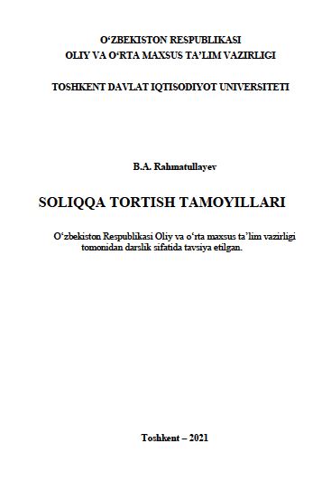 Soliqqa tortish tamoyillari.-2021.B.A. Rahmatullayev