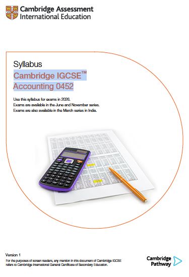 Cambridge IGCSE™ Accounting 0452-2023