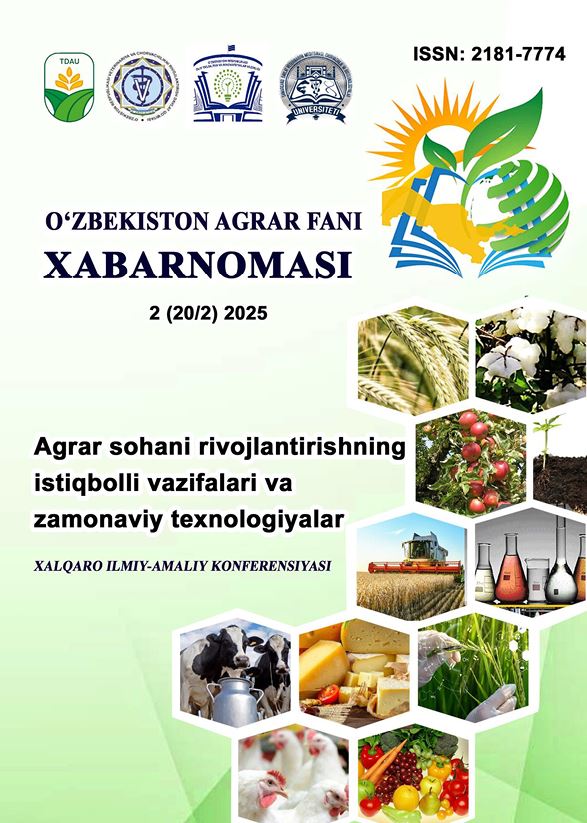 O‘zbekiston agrar fani xabarnomasi 2 (20/2) 2025