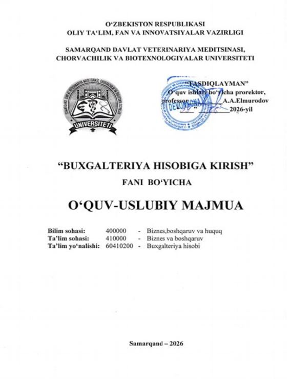 2026/27-“Buxgalteriya hisobiga kirish” fani OʻUM 2-kurs_buxgalteriya hisobi